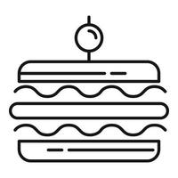 Oliven-Sandwich-Bar-Symbol, Umrissstil vektor