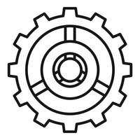 Uhr-Zahnrad-Symbol, Umrissstil vektor
