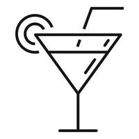 Strand-Eis-Cocktail-Symbol, Umrissstil vektor