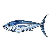 Meeresfrüchte-Thunfisch-Symbol, Cartoon-Stil vektor