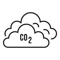 CO2-Wolken-Symbol, Umrissstil vektor