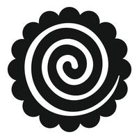 süßes spiralförmiges Kekssymbol, einfacher Stil vektor