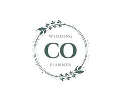 Co Initialen Brief Hochzeit Monogramm Logos Sammlung, handgezeichnete moderne minimalistische und florale Vorlagen für Einladungskarten, Save the Date, elegante Identität für Restaurant, Boutique, Café im Vektor