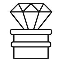 diamant video spel pris- ikon, översikt stil vektor