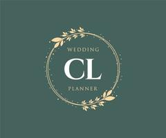 cl initialen brief hochzeitsmonogramm logos sammlung, handgezeichnete moderne minimalistische und florale vorlagen für einladungskarten, save the date, elegante identität für restaurant, boutique, café im vektor