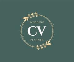 cv initialen brief hochzeit monogramm logos sammlung, handgezeichnete moderne minimalistische und florale vorlagen für einladungskarten, save the date, elegante identität für restaurant, boutique, café im vektor