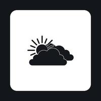 moln och Sol ikon, enkel stil vektor
