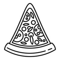 leckeres Pizzastück-Symbol, Umrissstil vektor