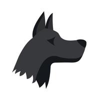 Dobermann-Hund-Symbol, flacher Stil vektor