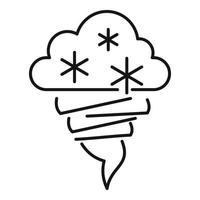 meteorologi häftig snöstorm ikon, översikt stil vektor