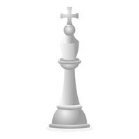 weiße Schachkönig-Ikone, Cartoon-Stil vektor