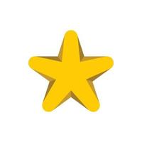gyllene stjärna ikon, platt stil vektor