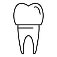 Symbol für weißes Zahnimplantat, Umrissstil vektor