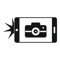 Smartphone-Symbol zum Fotografieren, einfacher Stil vektor
