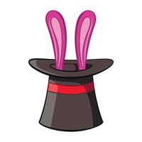 Hut mit Kaninchen-Symbol, Cartoon-Stil vektor