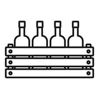 Holzkiste Weinflasche Symbol, Outline-Stil vektor