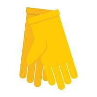 gul handskar ikon, platt stil vektor
