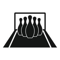 bowling tallar ikon, enkel stil vektor