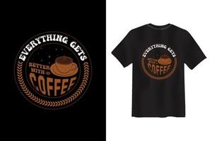 kaffe vektor t-shirt, kaffe kreativ typografi ny t-shirt design