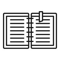 Architekt-Notizbuch-Symbol, Umrissstil vektor