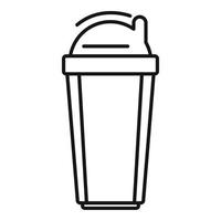 plast shaker flaska ikon, översikt stil vektor
