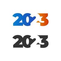 2023 neujahr moderne bunte illustration mit einfachen formen für kalender oder grußkarte vektor