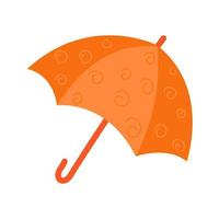 orangefarbener Regenschirm mit Mustern auf einem isolierten Hintergrund im flachen Stil vektor