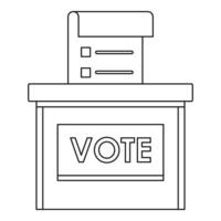 rösta val låda ikon, översikt stil vektor
