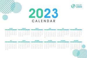2023 kalender mall, redigerbar vektor