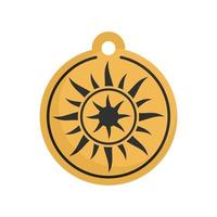 magi Sol medaljong ikon, platt stil vektor