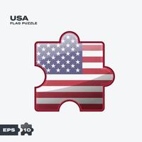 USA flagga pussel vektor