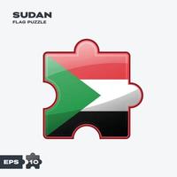 sudan flagga pussel vektor