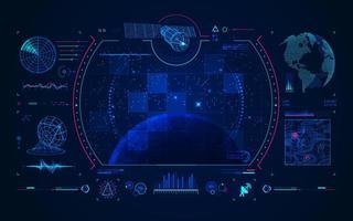 satellit teknologi gränssnitt vektor