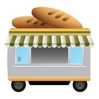 bröd kiosk ikon, tecknad serie stil vektor