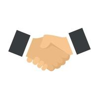 Business-Handshake-Symbol, flachen Stil vektor