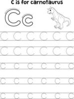 carnotaurus dinosaurie spårande brev ABC färg c vektor