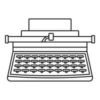 gammal skrivmaskin ikon, översikt stil vektor