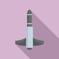 Raketenfliegen-Symbol, flacher Stil vektor