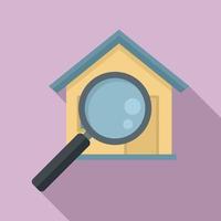Immobilienmakler suchen Haussymbol, flacher Stil vektor