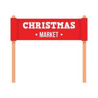 Weihnachtsmarkt-Banner-Symbol, flacher Stil vektor