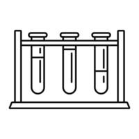 Symbol für Reagenzglasständer, Umrissstil vektor