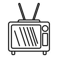 pr-tv-set-symbol, umrissstil vektor