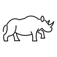 Nashorn-Wild-Symbol, Umrissstil vektor