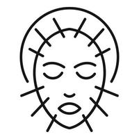 Gesichtsakupunktur-Symbol, Umrissstil vektor