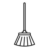 rengöring borsta mopp ikon, översikt stil vektor