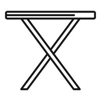 klappbares kleines Tischsymbol, Umrissstil vektor