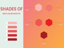 nyanser av röd färger palett vektor