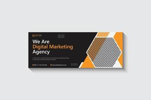agentur für digitales marketing für unternehmen facebook cover banner design template pro vektor