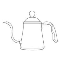 Wasserkocher Linie Vektorgrafiken. Teekanne-Logo. Wasserkocher mit Griff isoliert auf weißem Hintergrund. Wasserkocher in der Linie Art-Stil-Vektor-Symbol. vektor