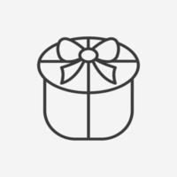 gåva låda med band, överraskning, närvarande ikon vektor isolerat symbol tecken